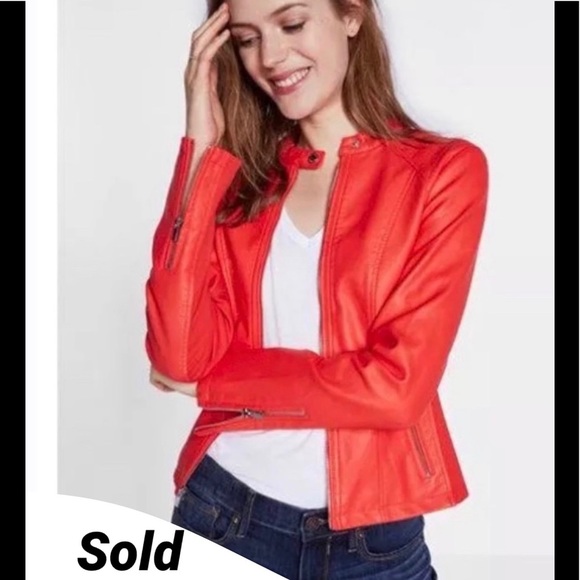 Express Jackets & Blazers - Express red faux leather jacket